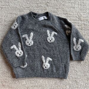 Zara Charcoal Bunny Kids Sweater